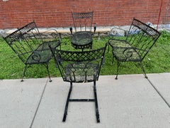 Rare 5-piece Iron Patio set "Taj Mahal" by Salterini. Matching Benches