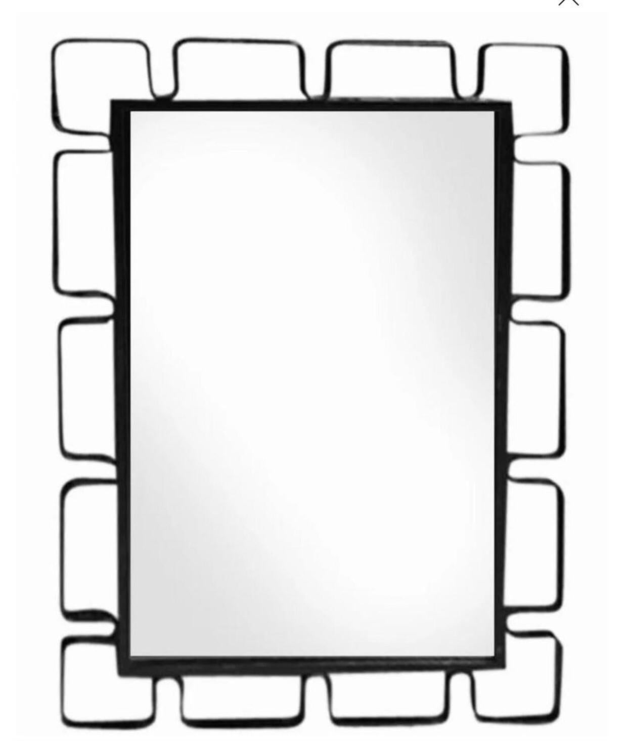 Mid-Century Modern Rare 50s Frederick Weinberg Wrought Iron Mid Century Modern Deco Wall Mirror