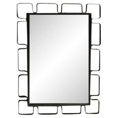 Raro specchio da parete degli anni '50 Frederick Weinberg in ferro battuto del Mid Century Modern Deco Mirror