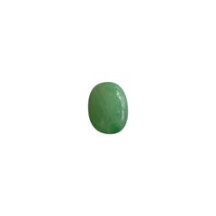 Rare 5.33ct IGI Certified Jadeite Jade ‘A’ Grade Green Oval Cabochon Blister Gem