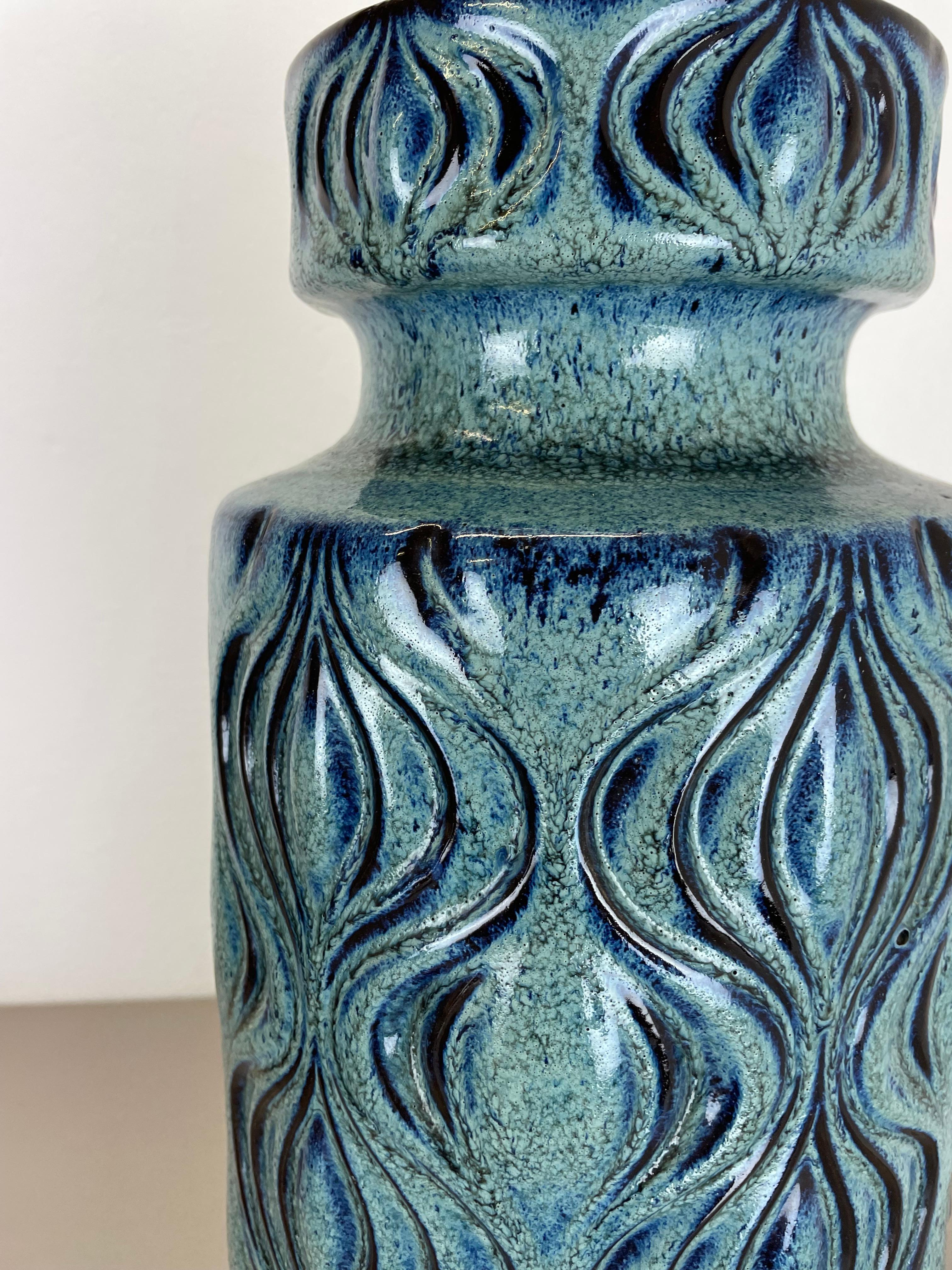 Rare vase « Onion » turquoise de 54 cm en lave grasse de Scheurich, Allemagne, années 1970 en vente 2