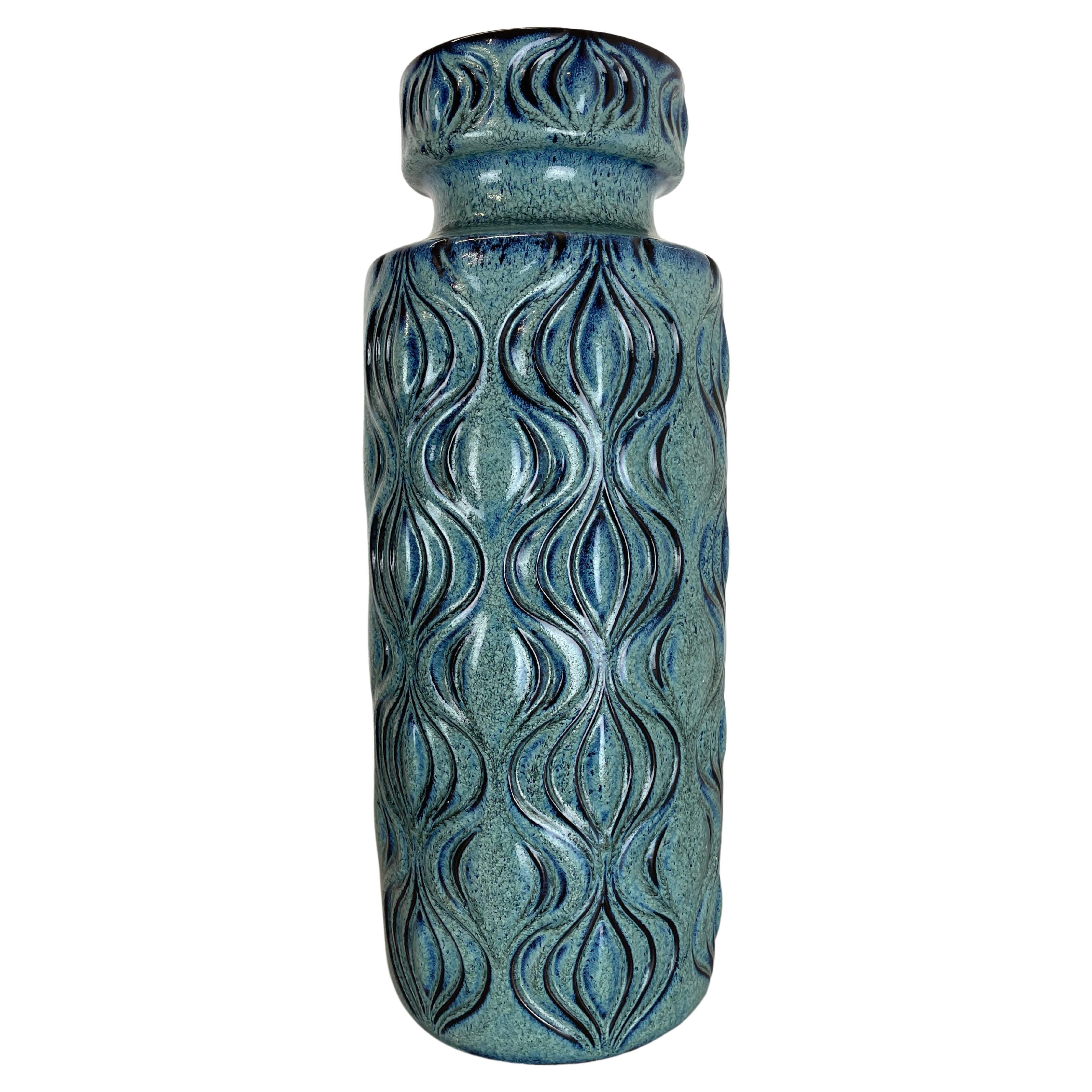 Rare 54cm "Turquoise" Vase Fat Lava "Onion" Vase by Scheurich, Germany, 1970s For Sale