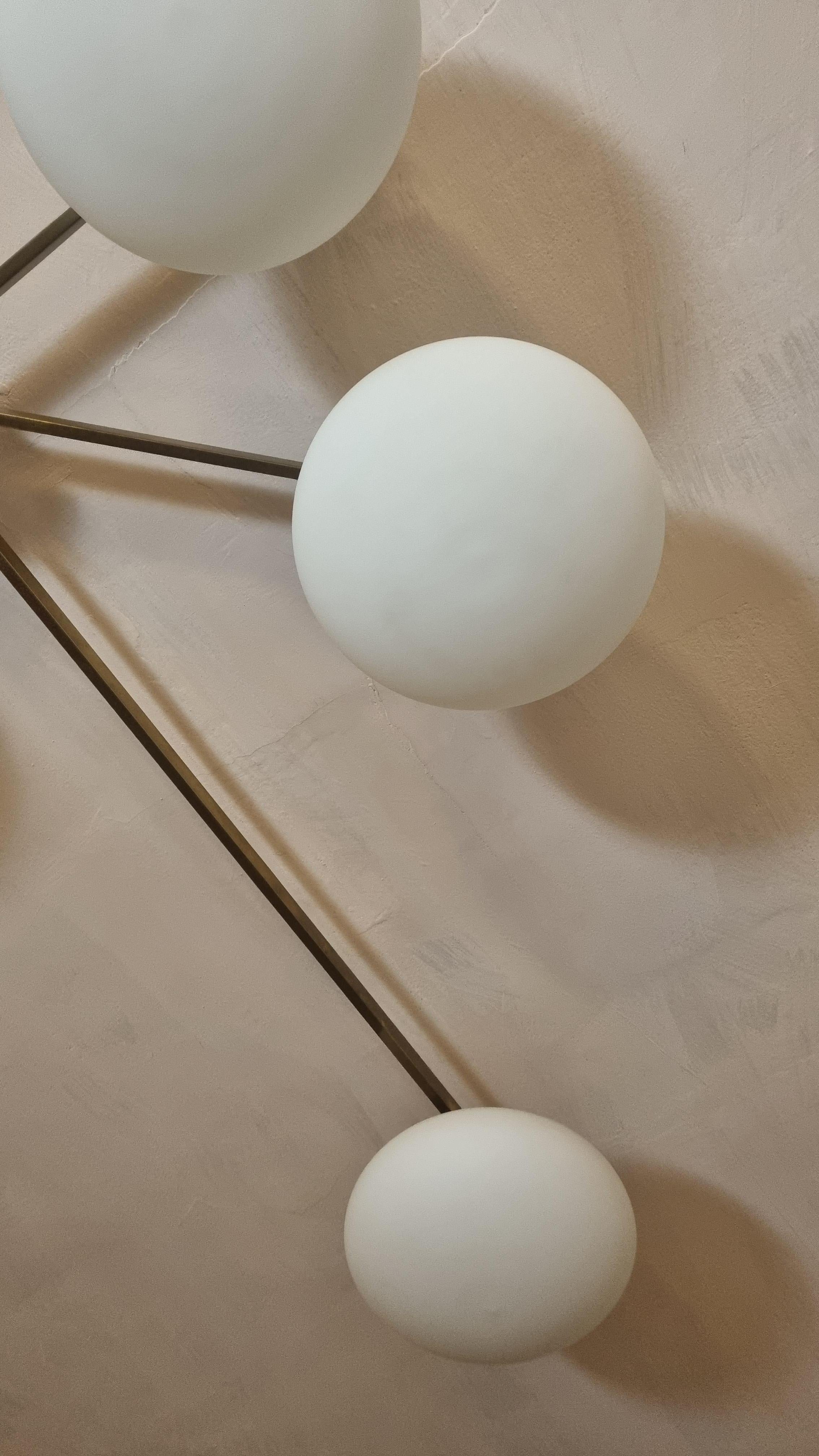 Rare 6 Lune ceiling lamp designed by Angelo Lelii for Arredoluce 1961 in vendita 4