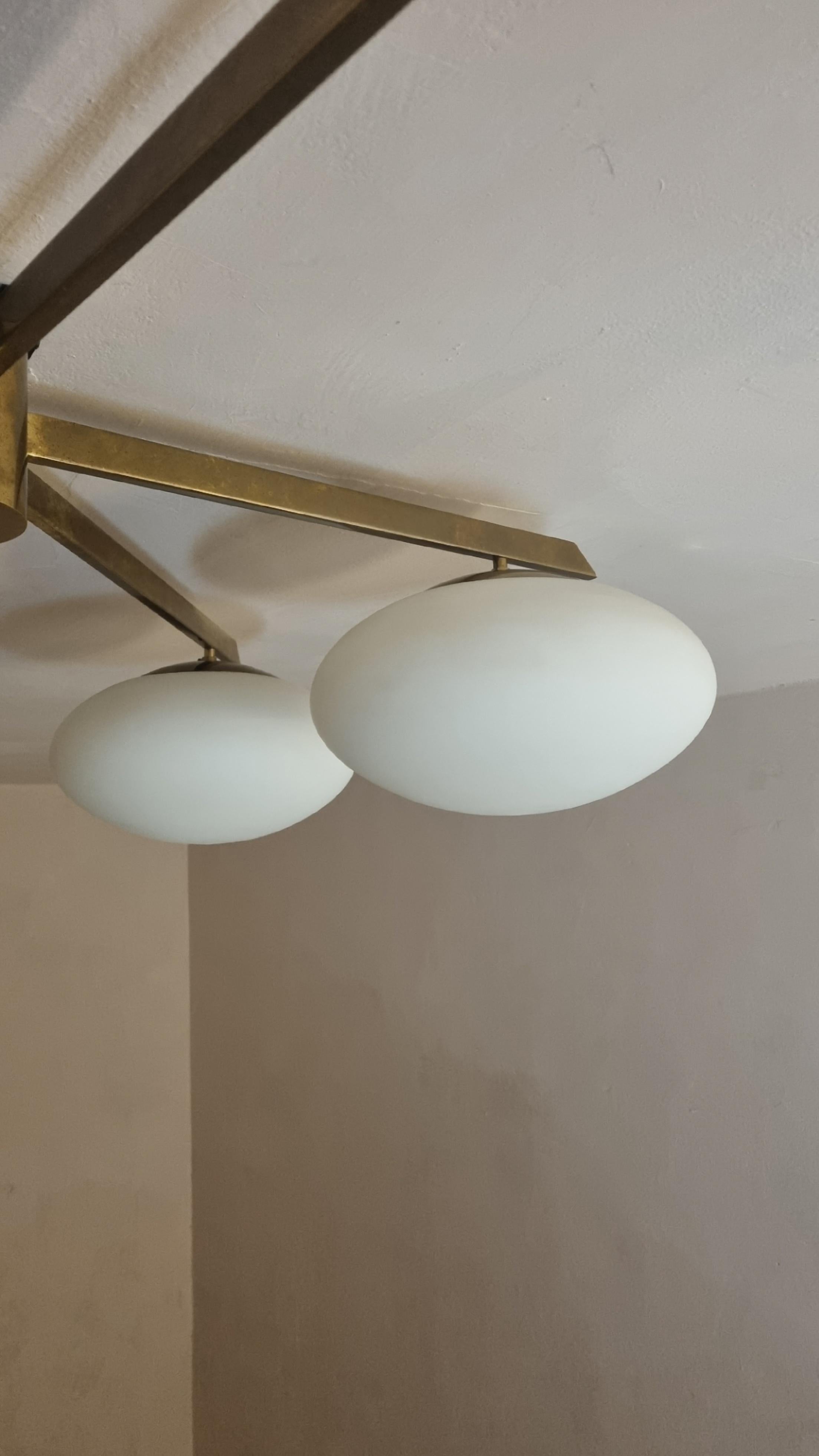 Rare 6 Lune ceiling lamp designed by Angelo Lelii for Arredoluce 1961 in vendita 5