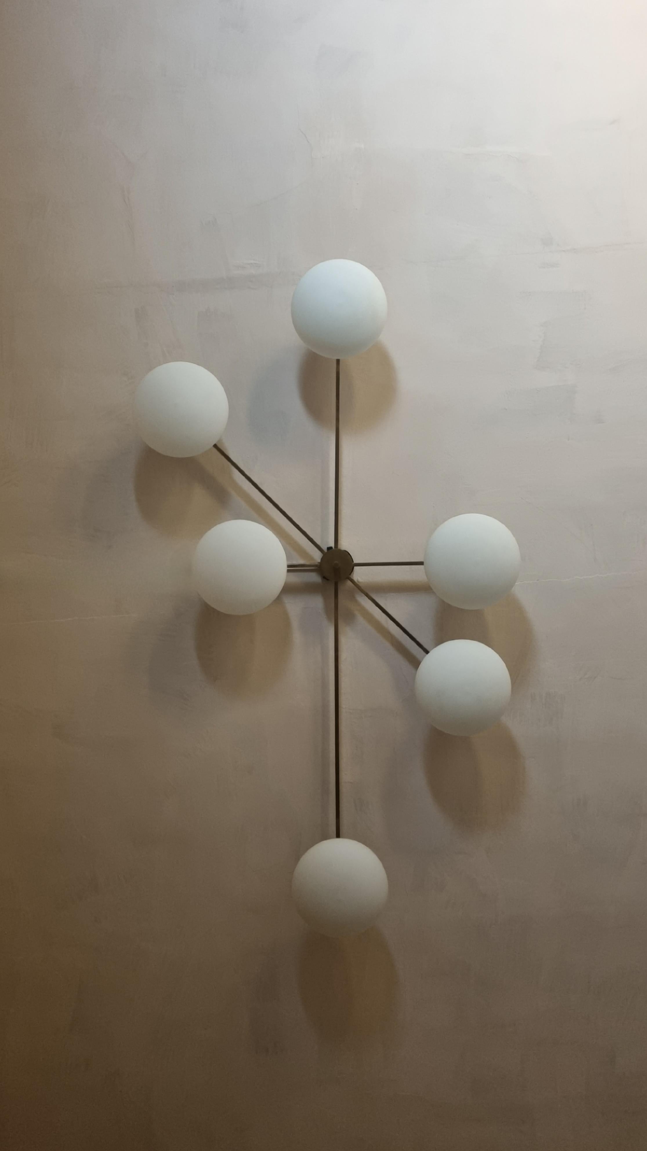 Italian Rare 6 Lune ceiling lamp designed by Angelo Lelii for Arredoluce 1961 in vendita