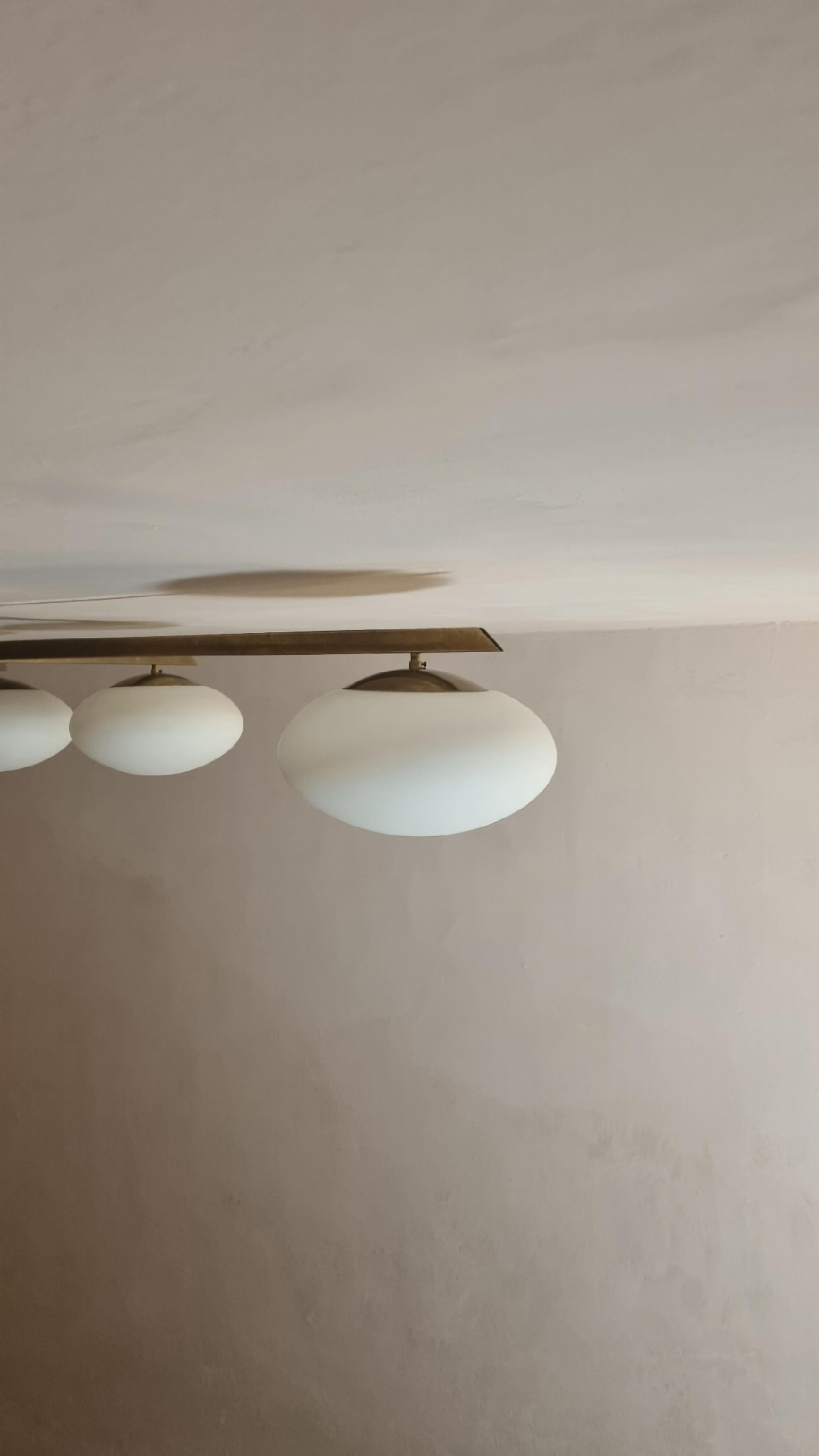 Rare 6 Lune ceiling lamp designed by Angelo Lelii for Arredoluce 1961 In condizioni buone in vendita a Arezzo, Italy