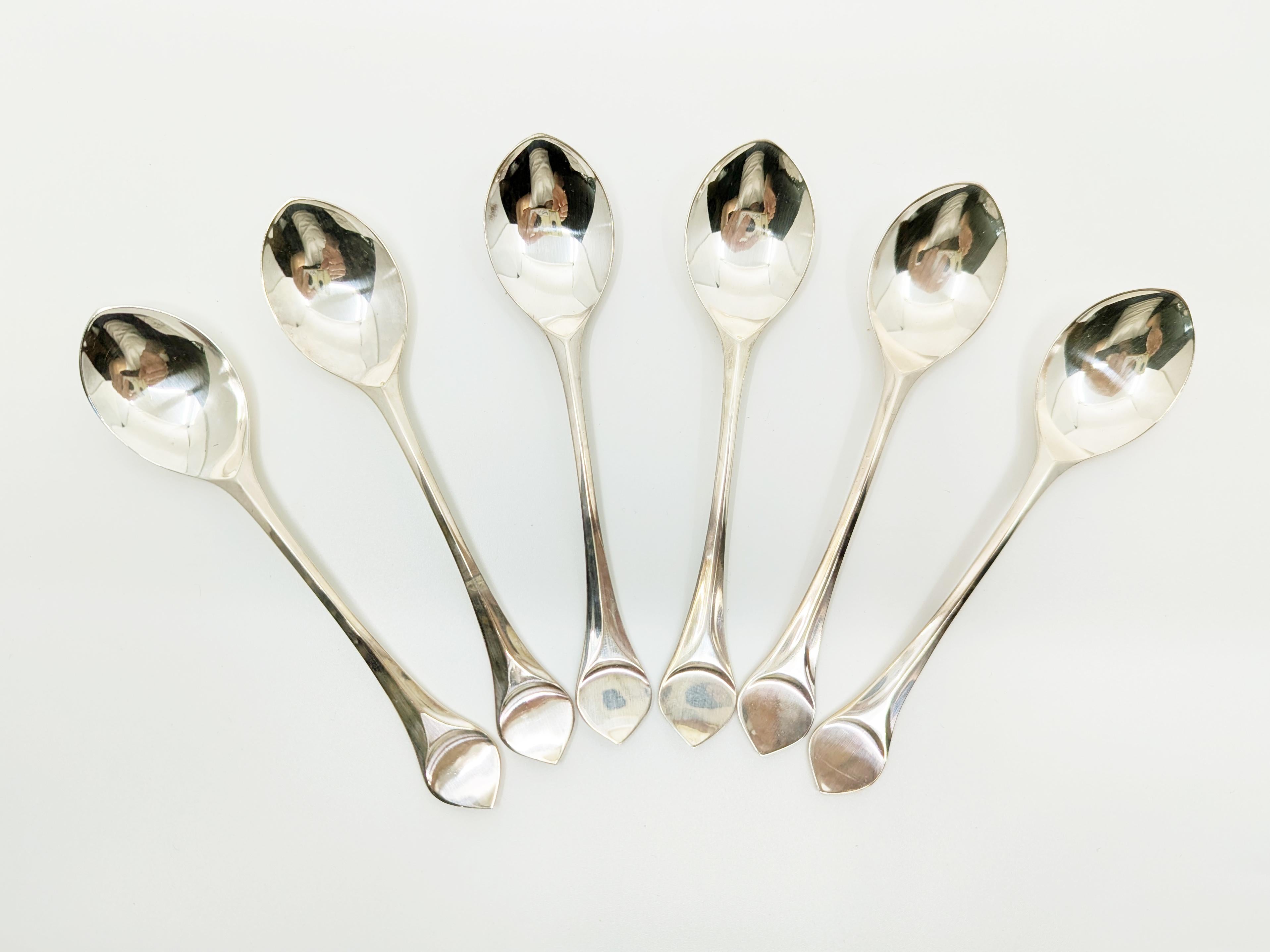 Raro set di posate Lotus in metallo placcato argento per 6 persone di Rosenthal, anni '60 In condizioni buone in vendita a Varese, Lombardia