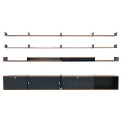 Rare 606 Shelf System in Black and Makassar Wood, Dieter Rams 1960
