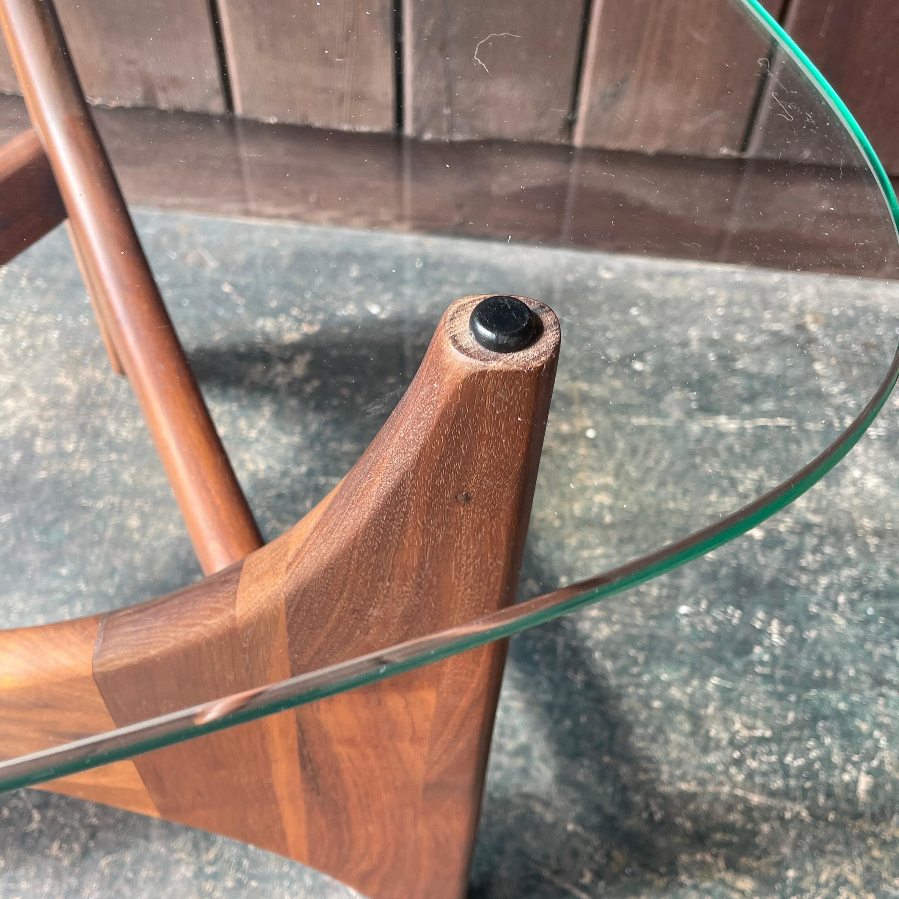 Rare 60s Adrian Pearsall Walnut Triangular Sofa Side Tables like Isamu Noguchi For Sale 7