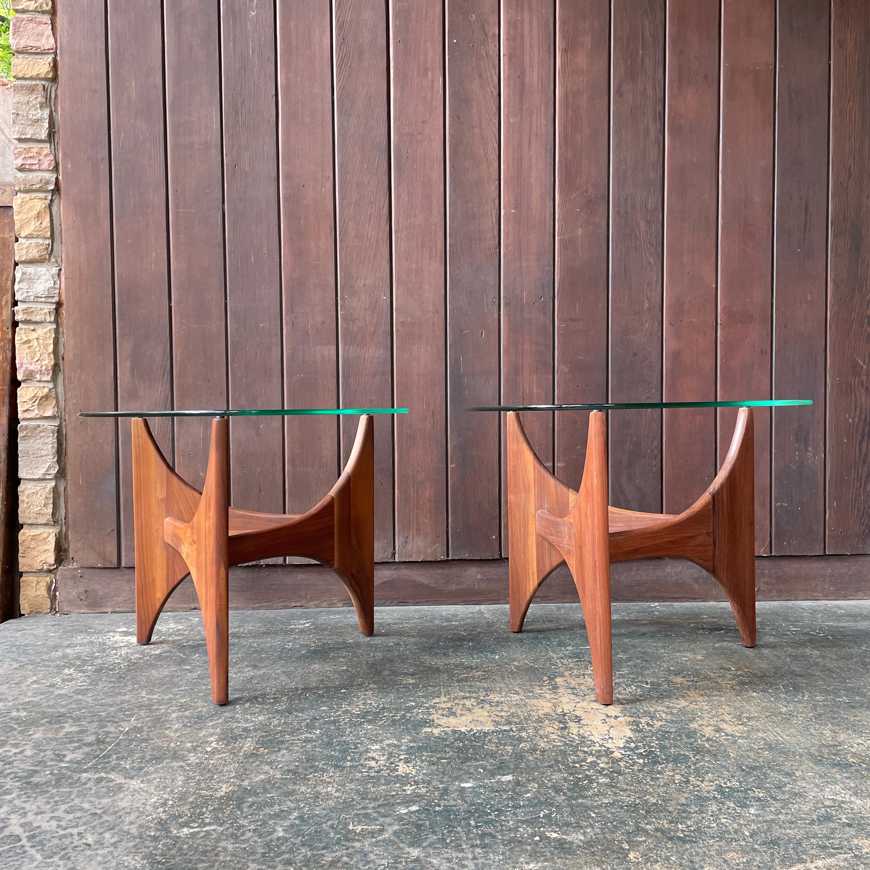 Mid-Century Modern Rare 60s Adrian Pearsall Walnut Triangular Sofa Side Tables like Isamu Noguchi For Sale