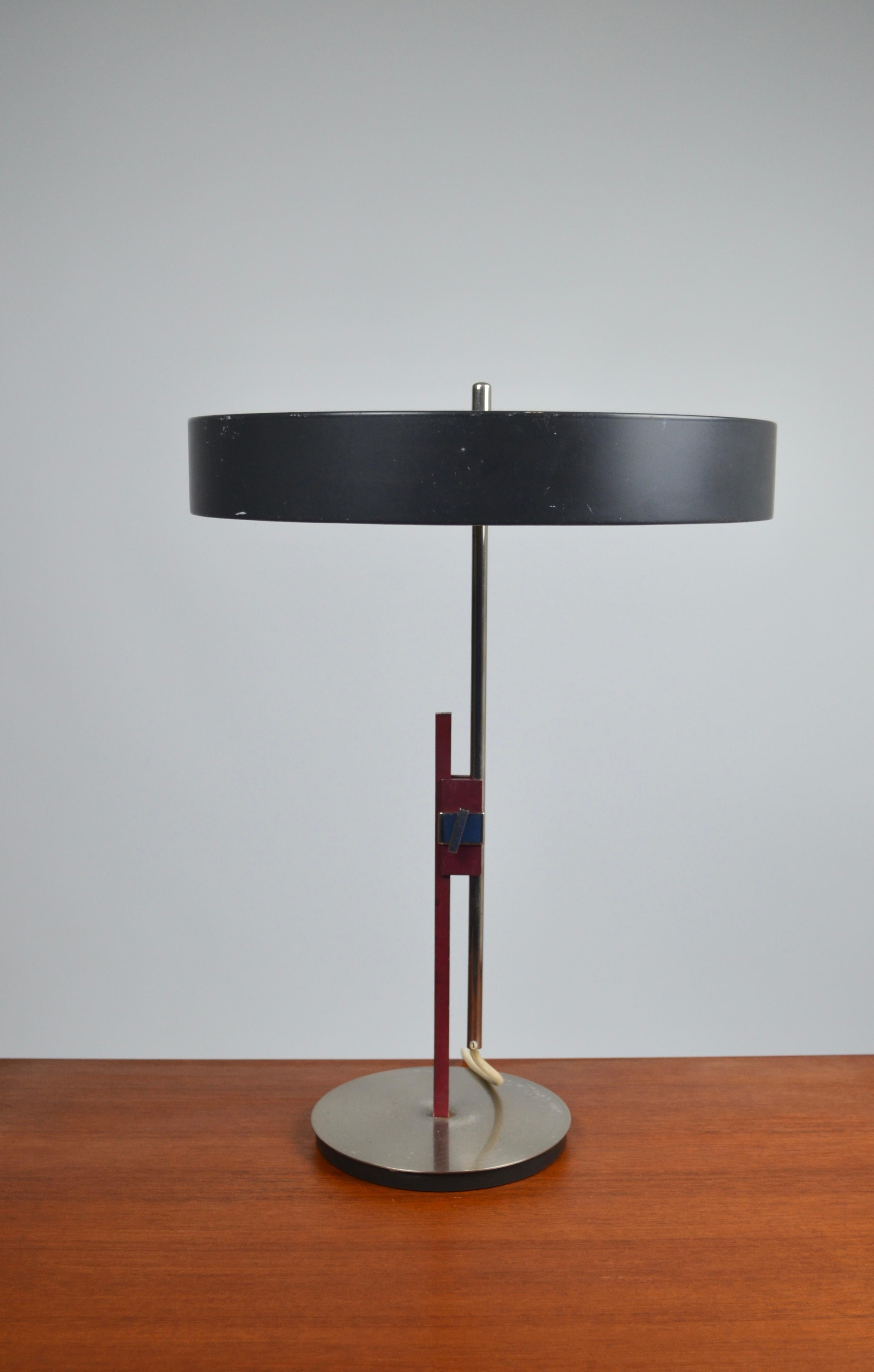 Metal Rare 6886 model table lamp, Kaiser, Germany, 1960s For Sale