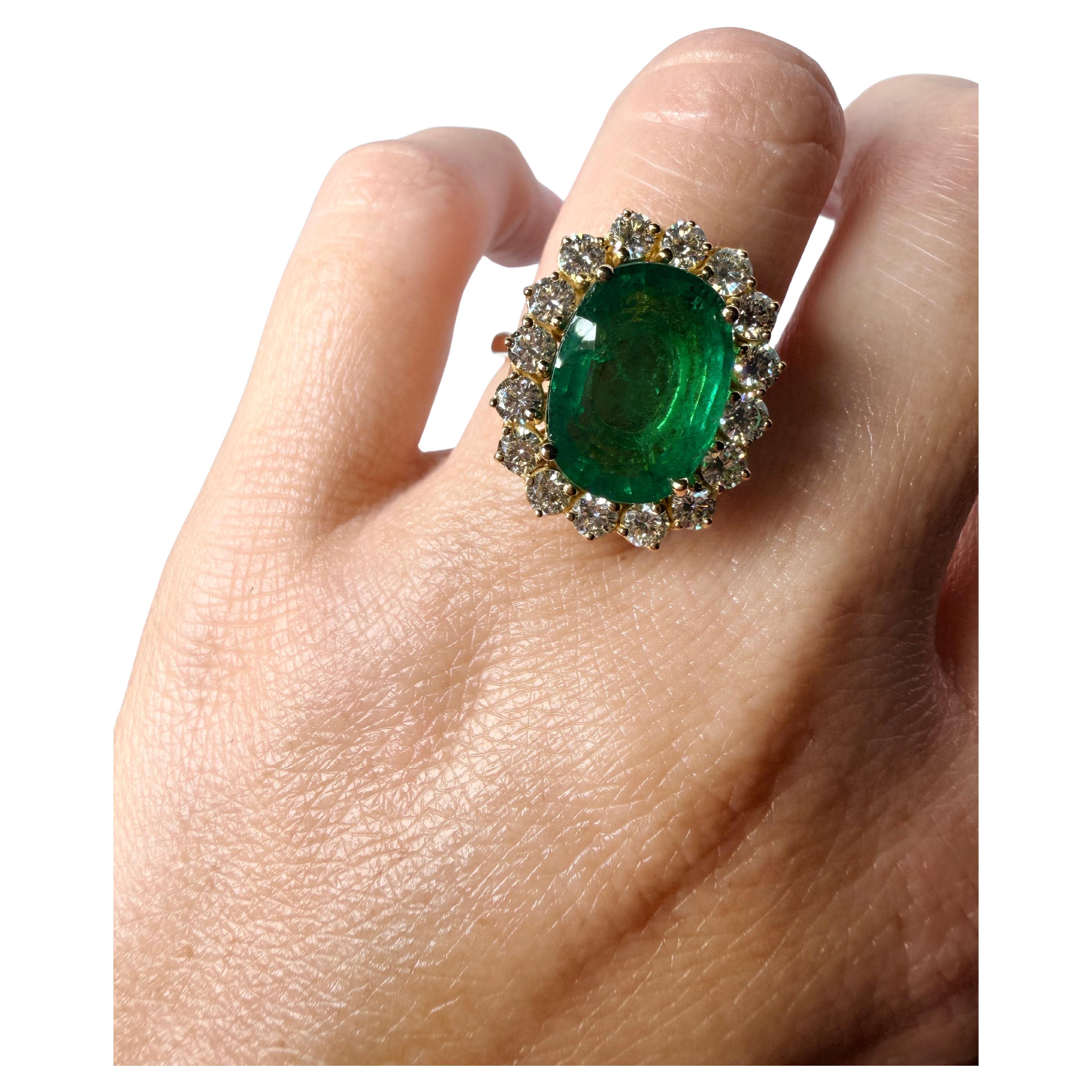 RARE Bague Emeraude Diamant 6ct or 18KT