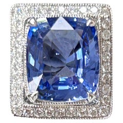 Rare 7.06 carat Ceylon Sapphire and Dia ring, No Heat, No Clarity Enhancement