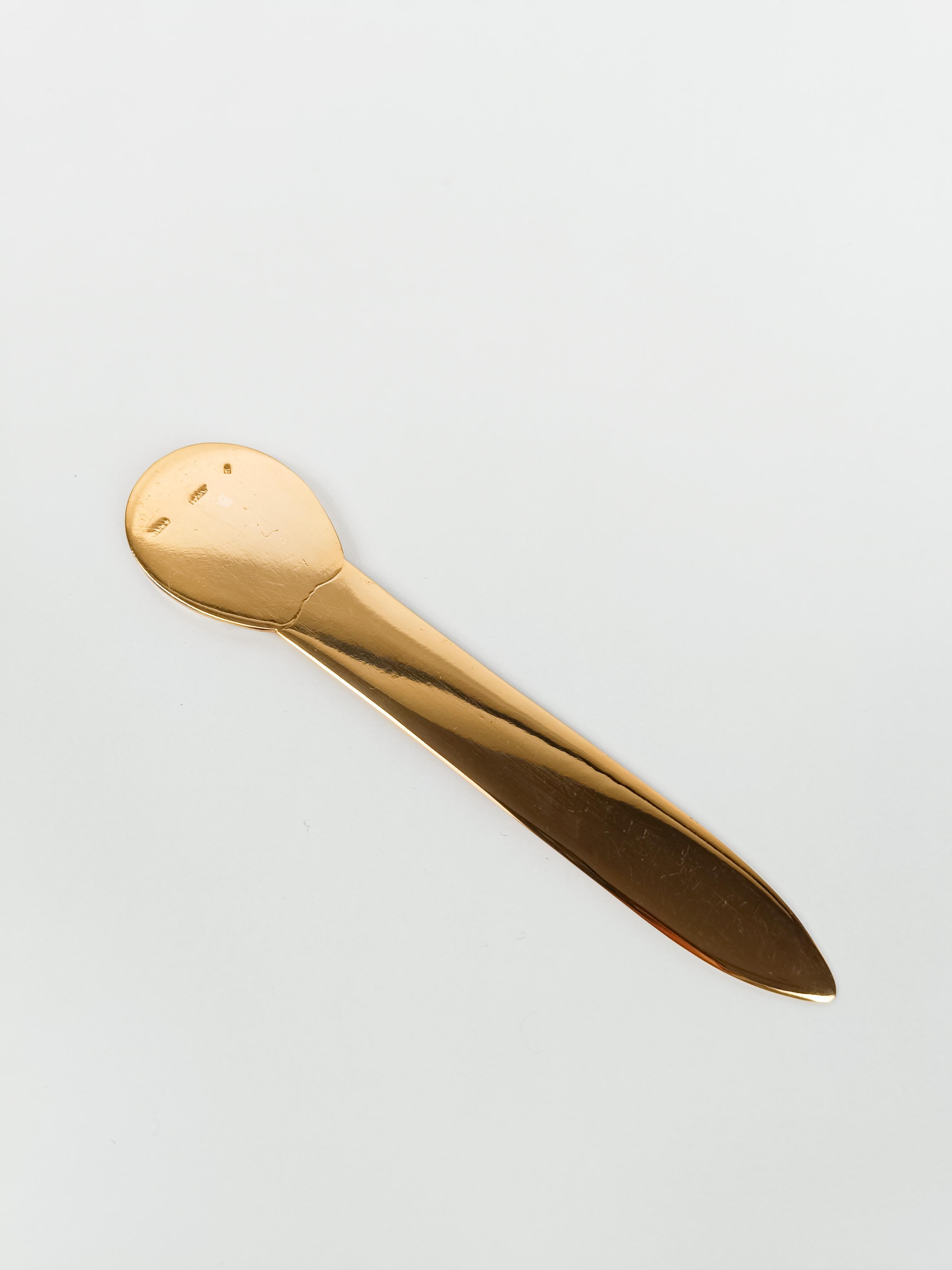 Rare 70s Horseshoe Letter Opener in Brass & Chrome By Gucci With Original Box For Sale 10