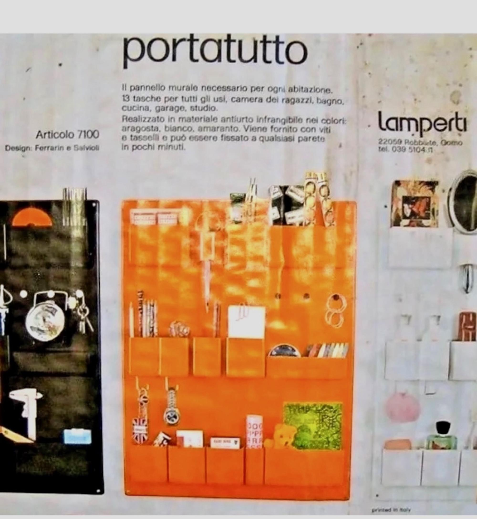 Rare 70s Italian Wall Unit 'Portatutto' by Ferrarin and Salvioli for Lamperti 1