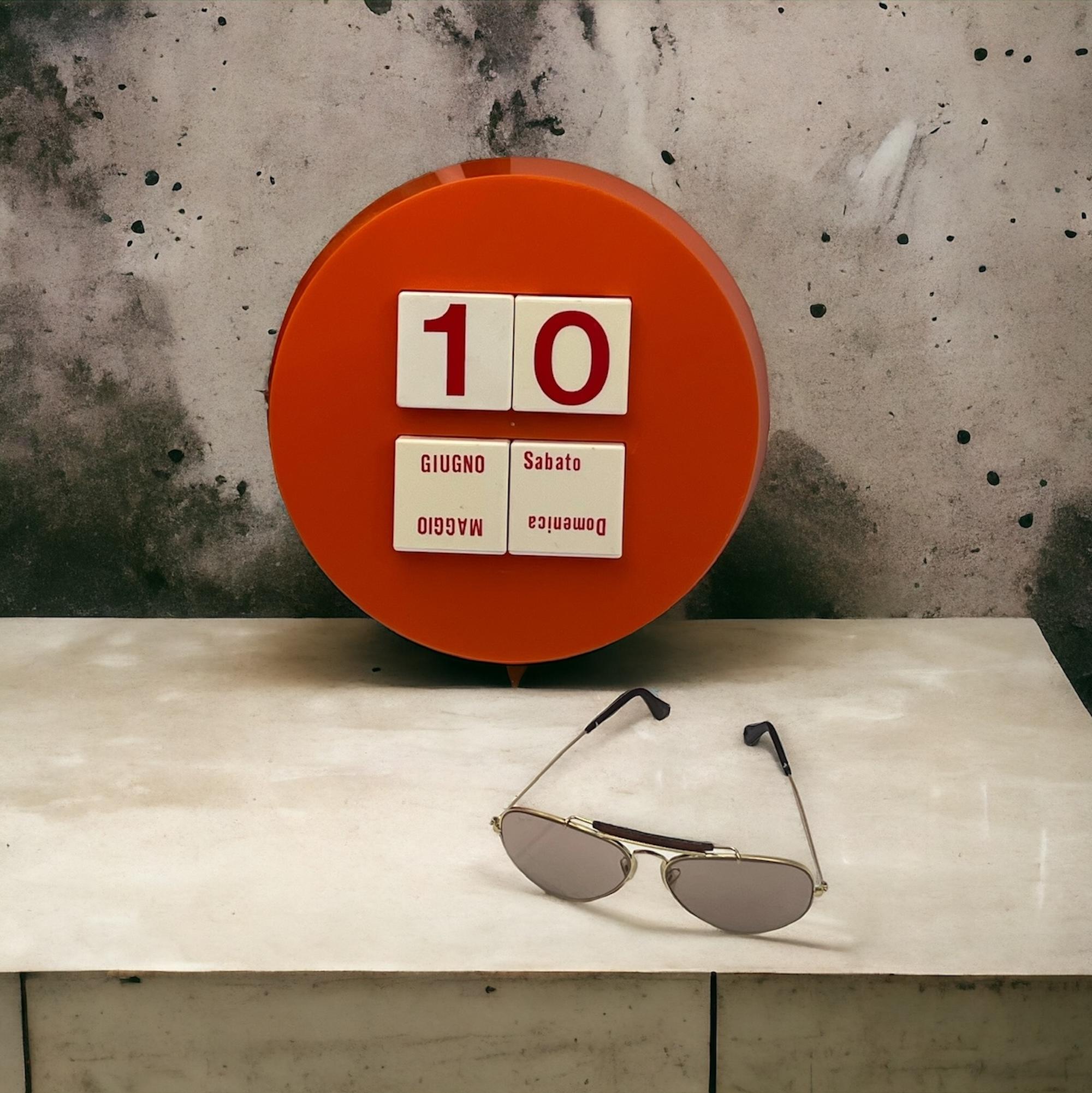 Rare 70s Space Age Perpetual Calendar – Orange Vintage Design Collectible 4
