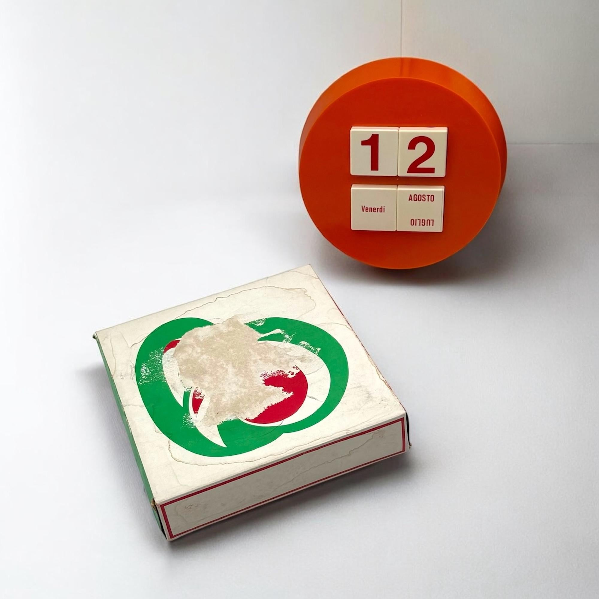 Raro calendario perpetuo dell'era spaziale degli anni '70 - Design Vintage arancione da collezione 3