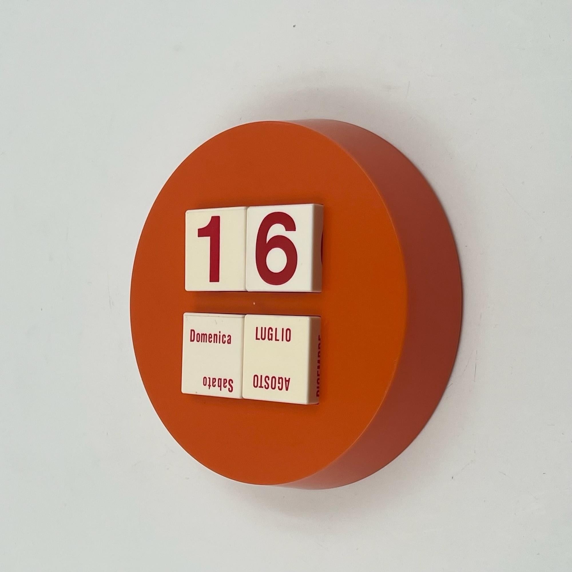 Late 20th Century Rare 70s Space Age Perpetual Calendar – Orange Vintage Design Collectible