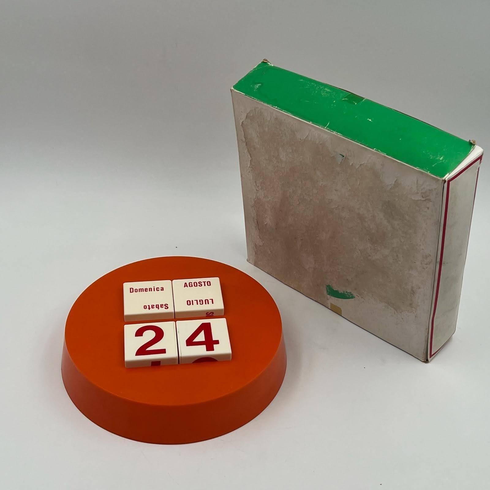 Rare 70s Space Age Perpetual Calendar – Orange Vintage Design Collectible 2