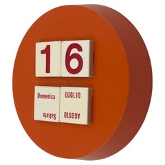Raro calendario perpetuo dell'era spaziale degli anni '70 - Design Vintage arancione da collezione