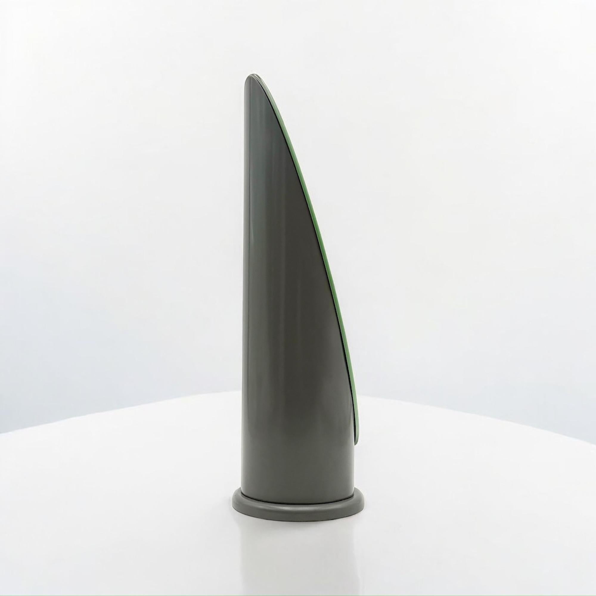 Italian Rare 70s Tabletop Lipstick Mirror in Glossy Grey - Rodolfo Bonetto Design Style