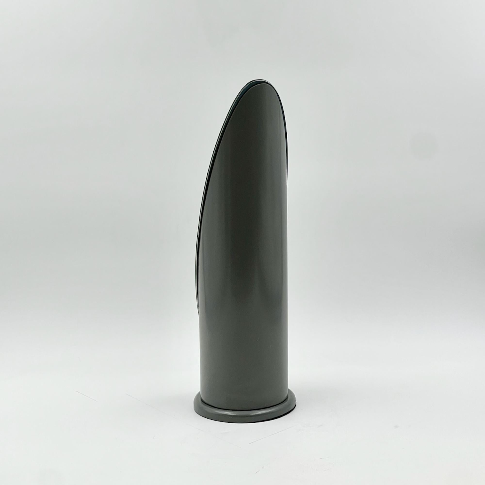 Late 20th Century Rare 70s Tabletop Lipstick Mirror in Glossy Grey - Rodolfo Bonetto Design Style