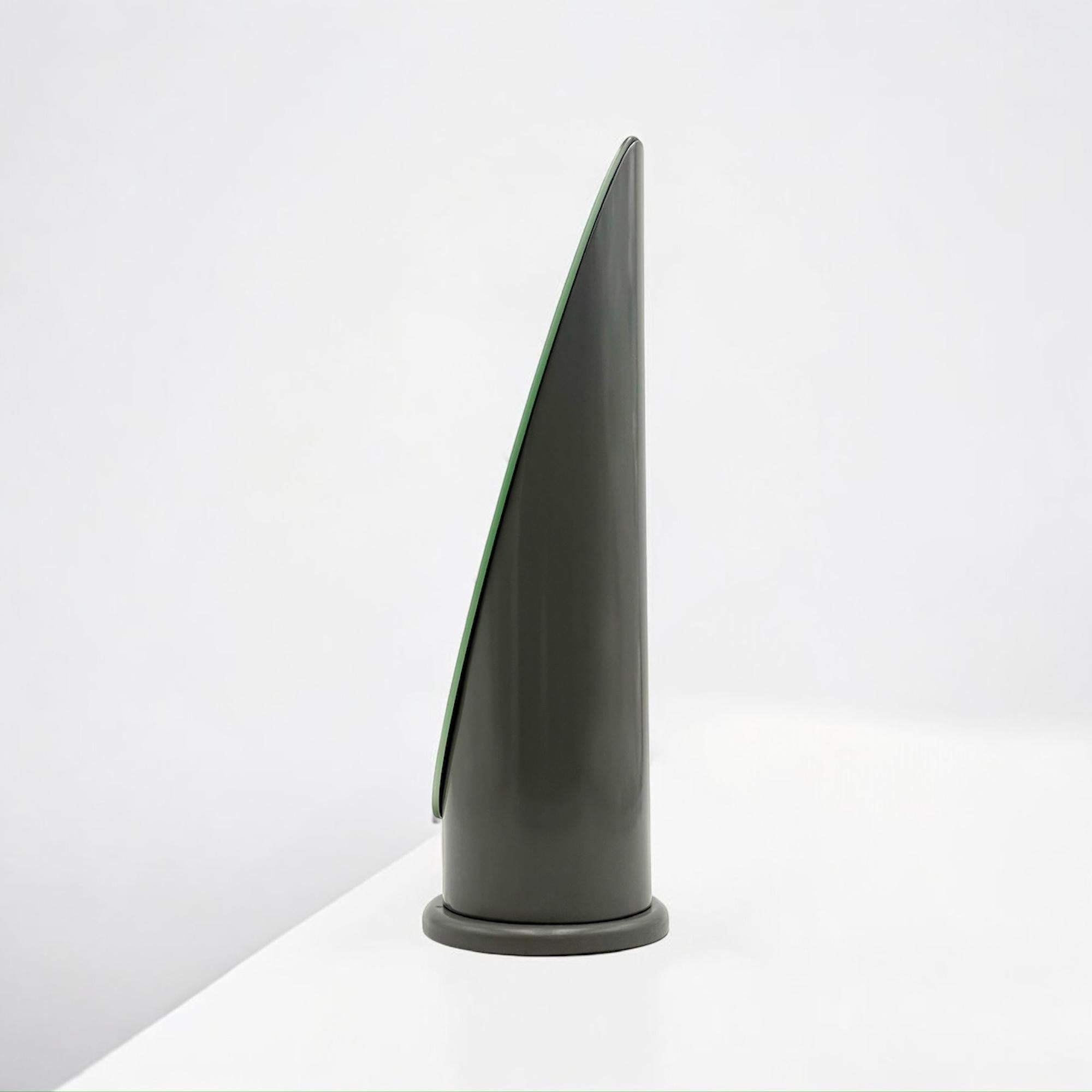 Late 20th Century Rare 70s Tabletop Lipstick Mirror in Glossy Grey - Rodolfo Bonetto Design Style