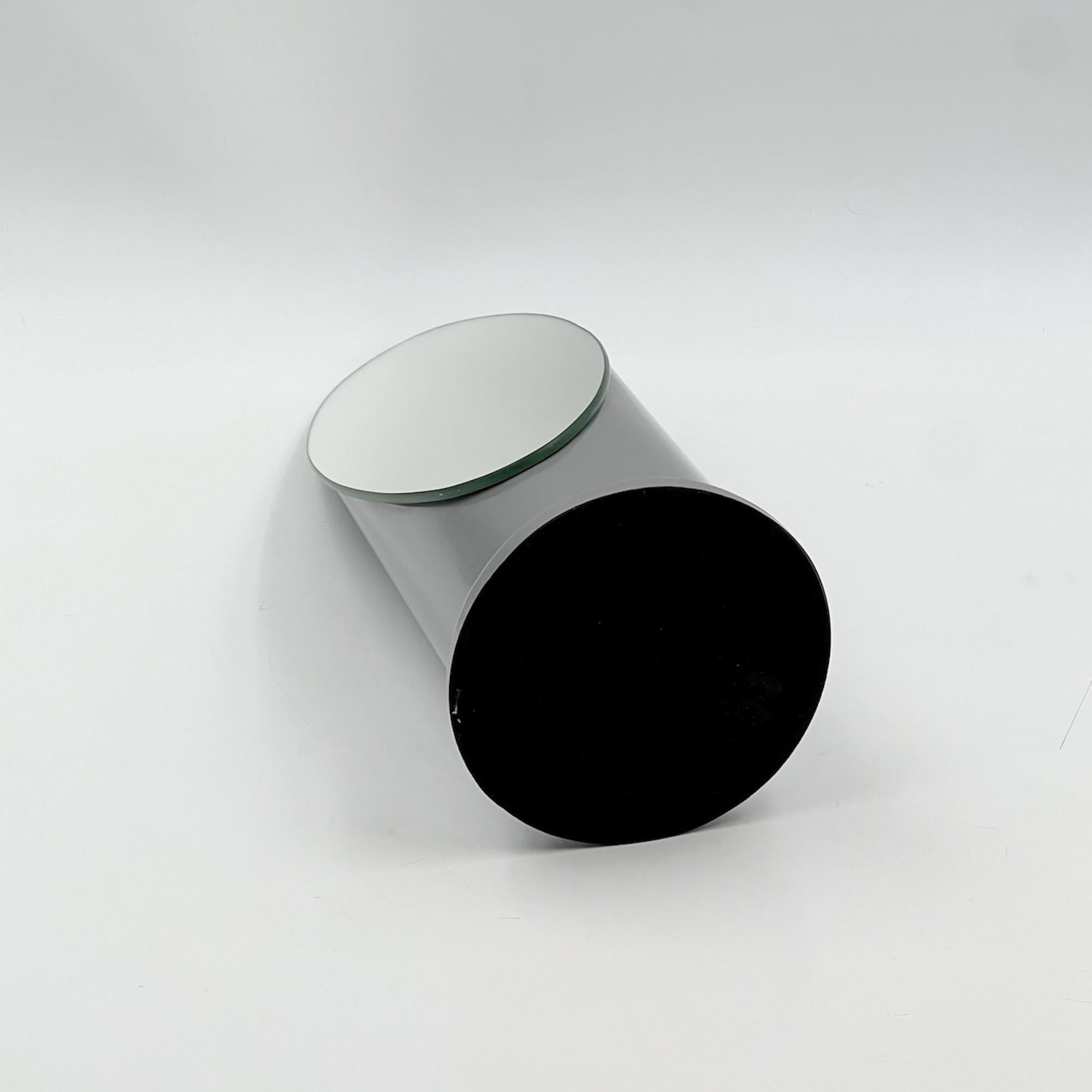 Rare 70s Tabletop Lipstick Mirror in Glossy Grey - Rodolfo Bonetto Design Style 1
