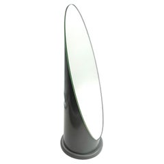 Rare 70s Tabletop Lipstick Mirror in Glossy Grey - Rodolfo Bonetto Design Style