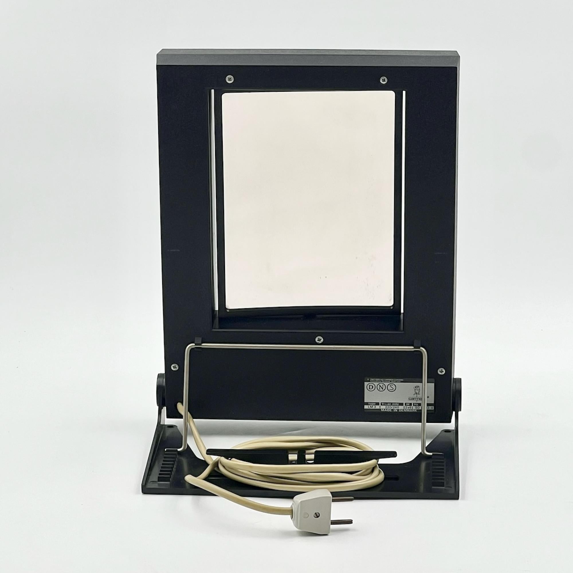 Mid-Century Modern Rare 70s Tabletop Mirror with Light and Magnifier - Nordic Design Icons For Sale