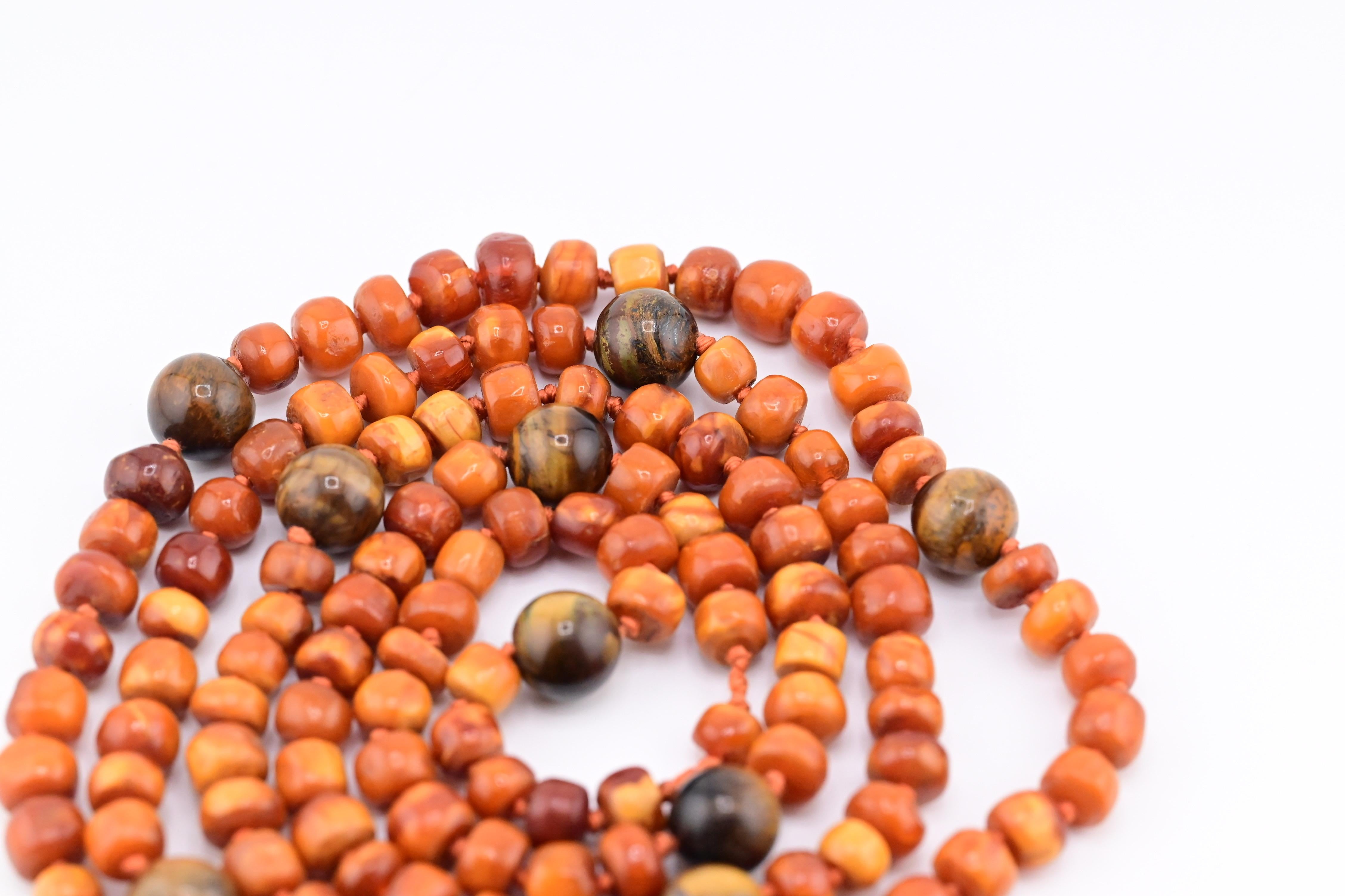 Round Cut Rare 76.1 Grams Of Fine Butterscotch Amber Necklace Or Prayer Beads
