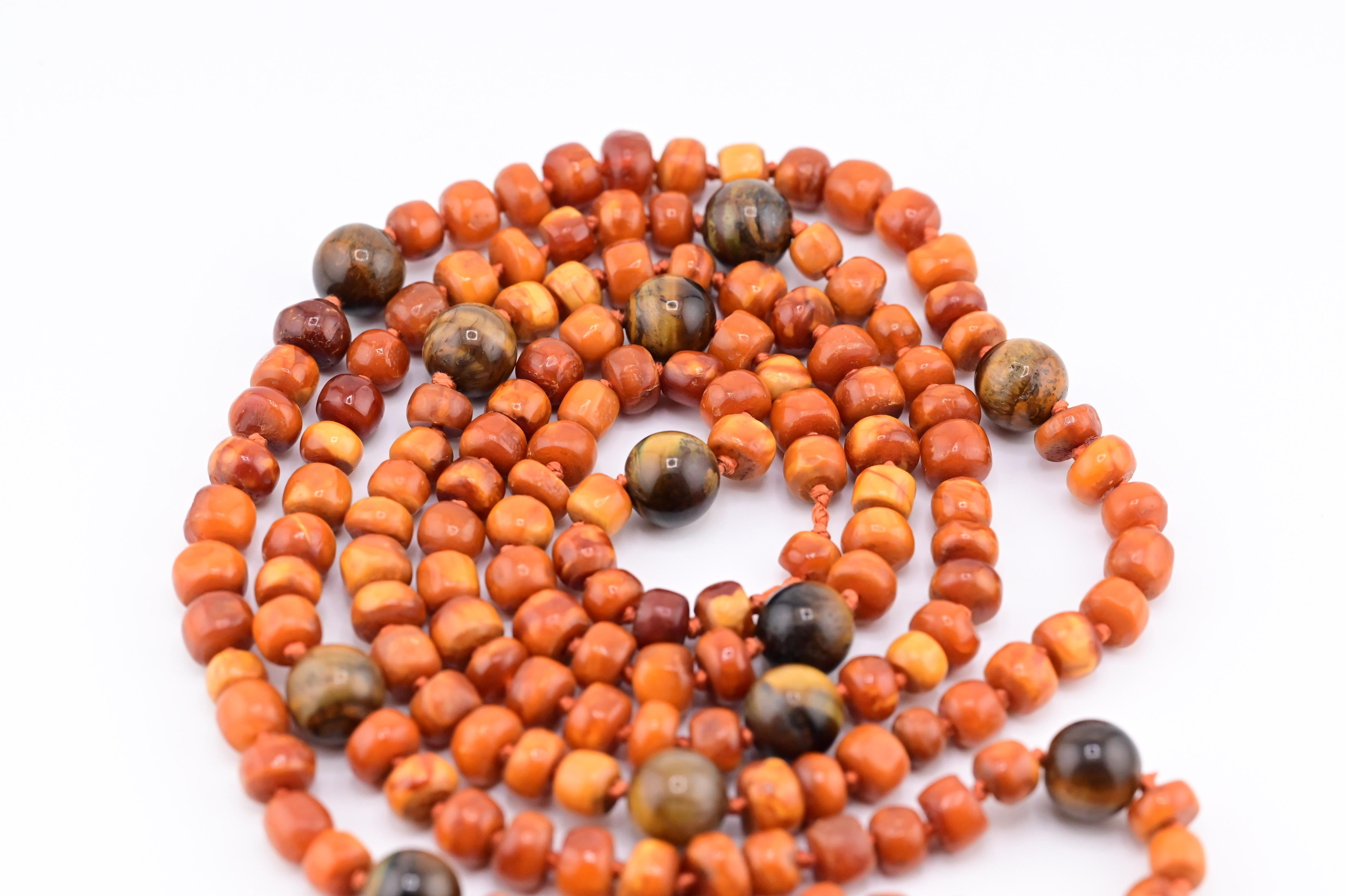 Women's or Men's Rare 76.1 Grams Of Fine Butterscotch Amber Necklace Or Prayer Beads