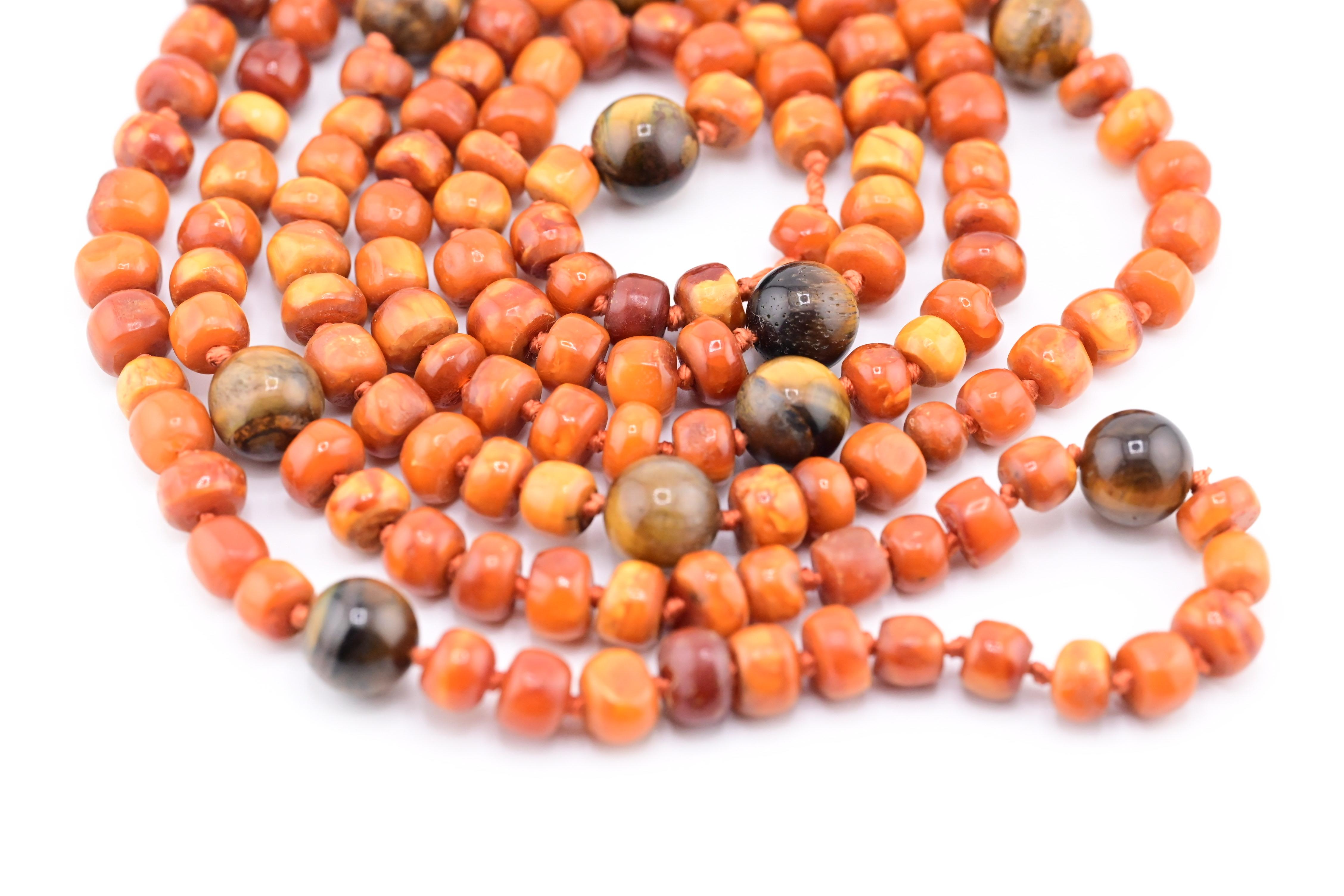 Rare 76.1 Grams Of Fine Butterscotch Amber Necklace Or Prayer Beads 2