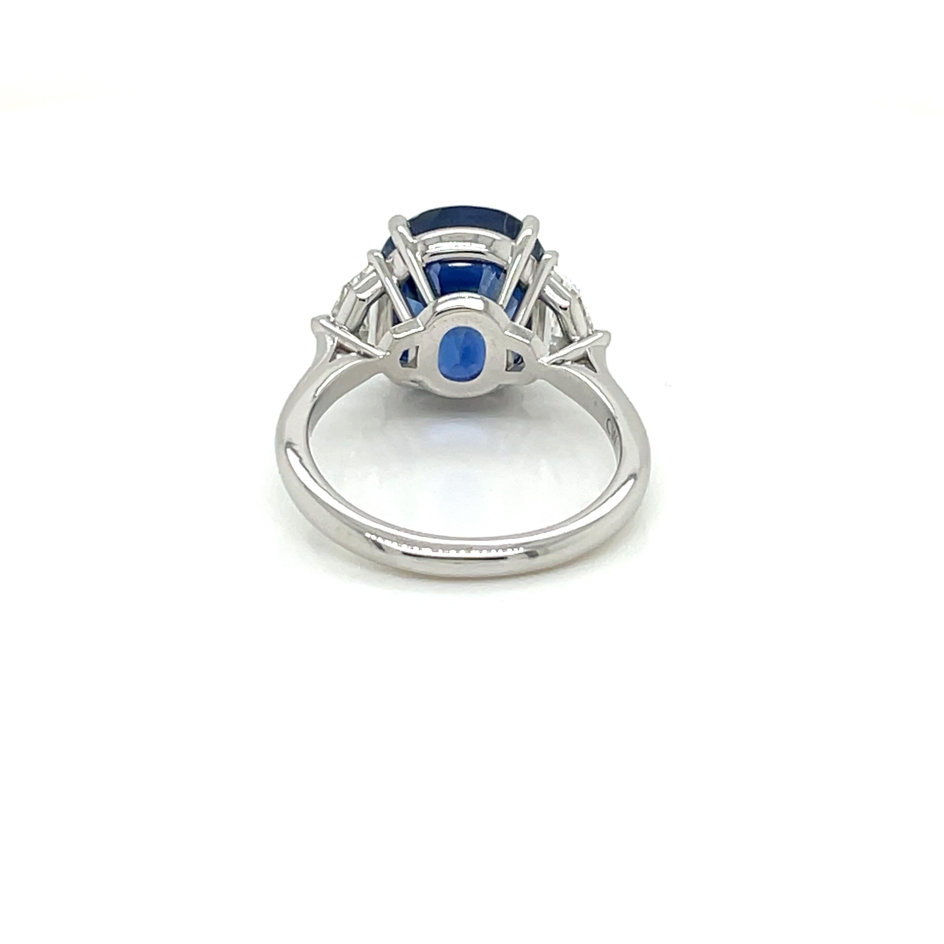 Mixed Cut Rare 7.63 Carat No Heat Burmese Sapphire Ring For Sale