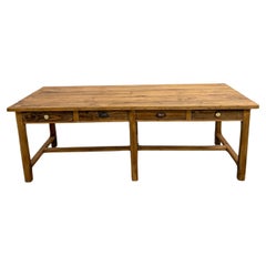 Rare 8-Drawer Farmhouse Draper’s Table – Solid Pine (221 cm)
