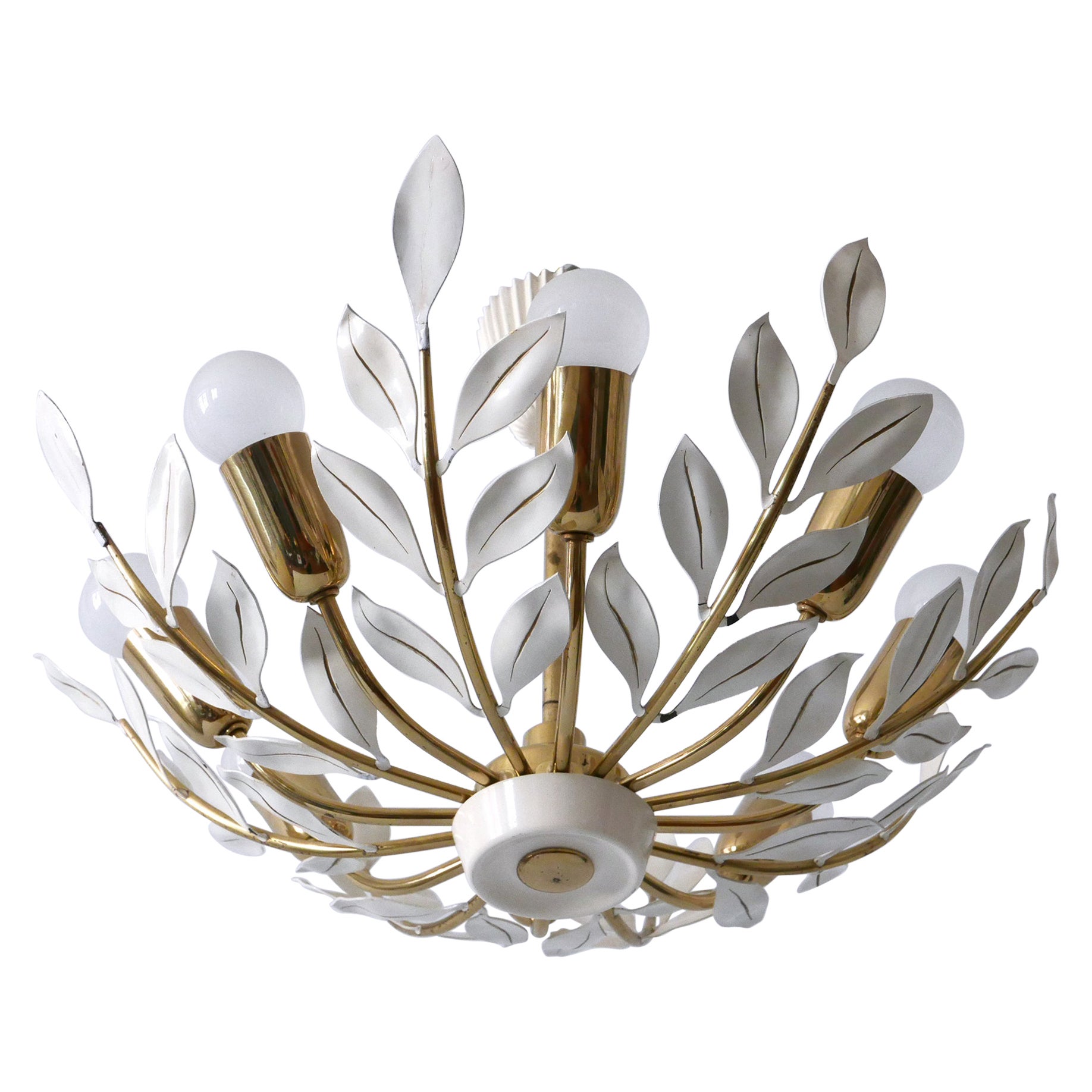 Rare lustre ou lampe à suspension Spoutnik à 8 branches par Vereinigte Werksttten, années 1950