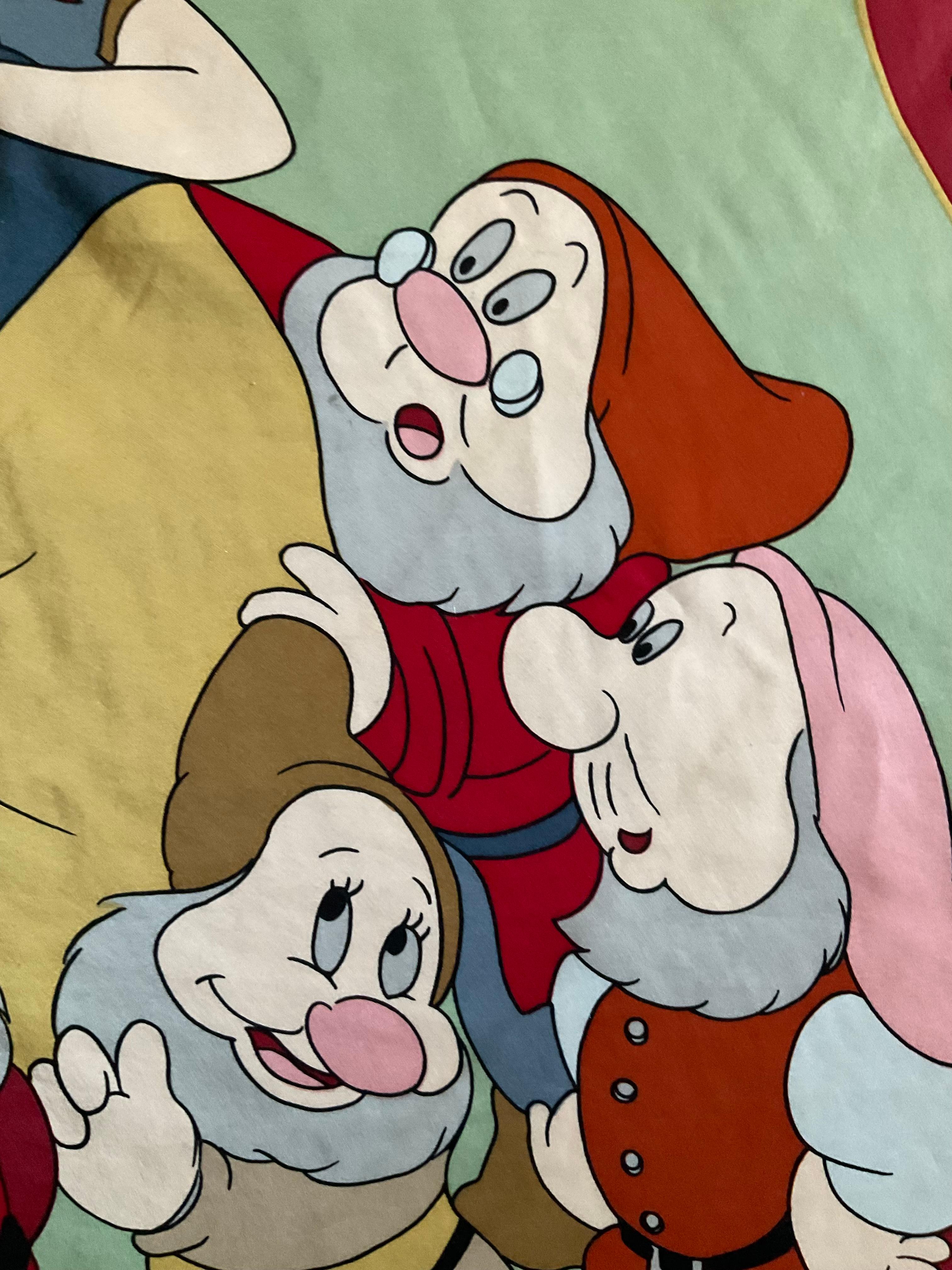 Rara sciarpa in seta anni '80 Donaldson Disney Snow White in vendita 4
