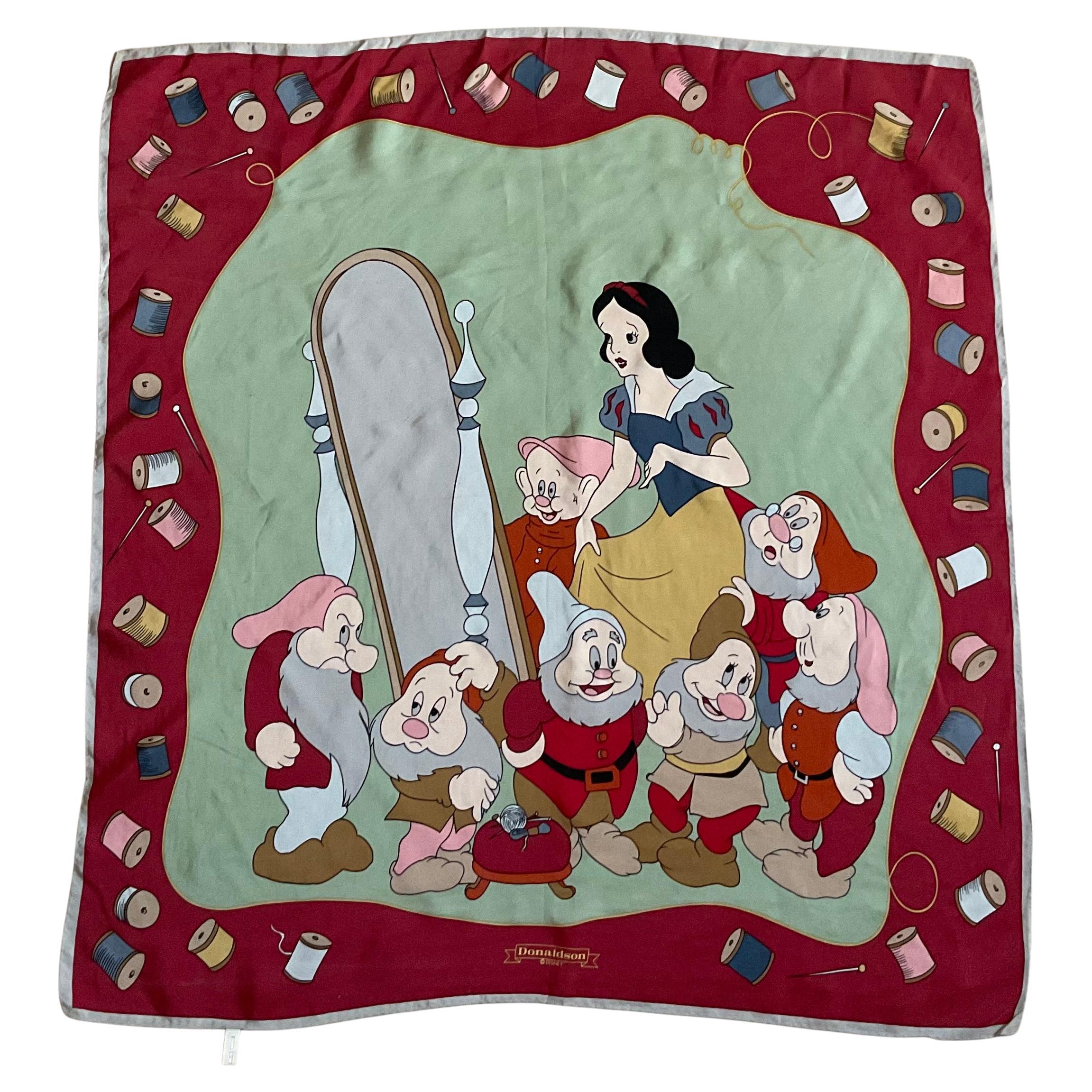 Rara sciarpa in seta anni '80 Donaldson Disney Snow White in vendita