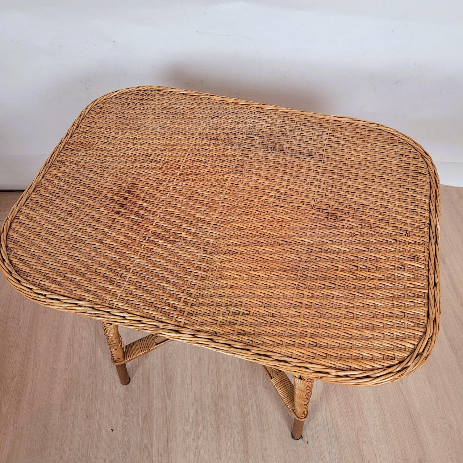 Rare 9 Piece Rattan Living Room Set, Mid 20th Century For Sale 6