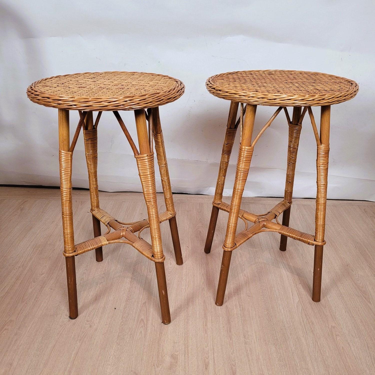 Rare 9 Piece Rattan Living Room Set, Mid 20th Century For Sale 9