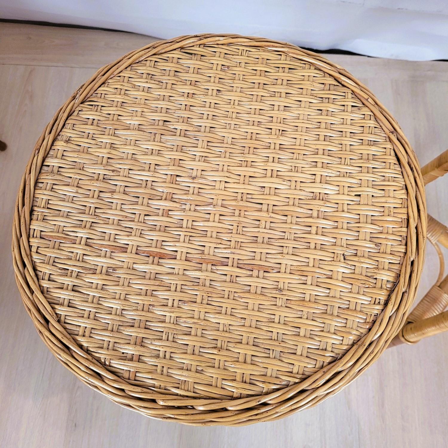 Rare 9 Piece Rattan Living Room Set, Mid 20th Century For Sale 10