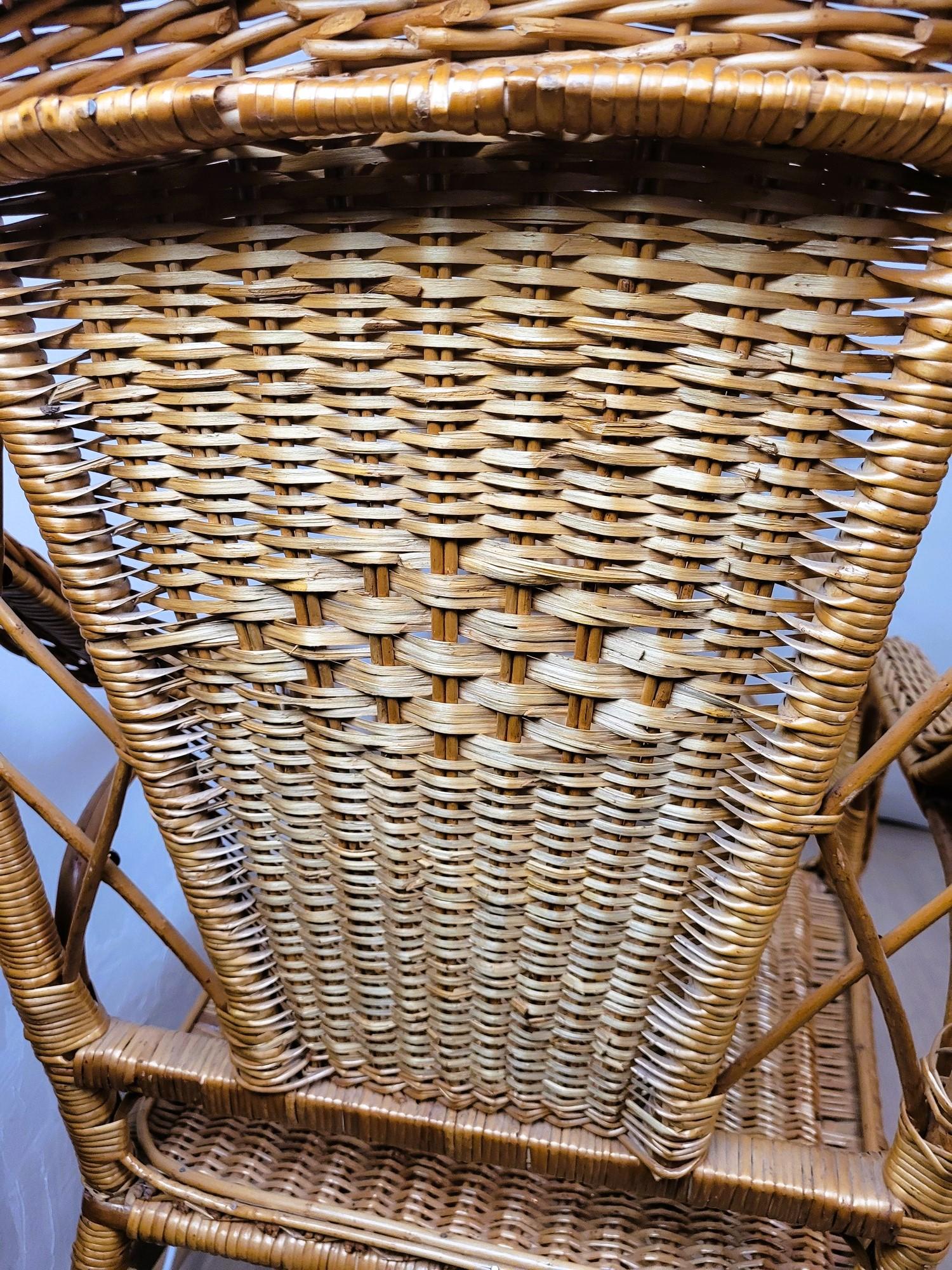 Rare 9 Piece Rattan Living Room Set, Mid 20th Century For Sale 14