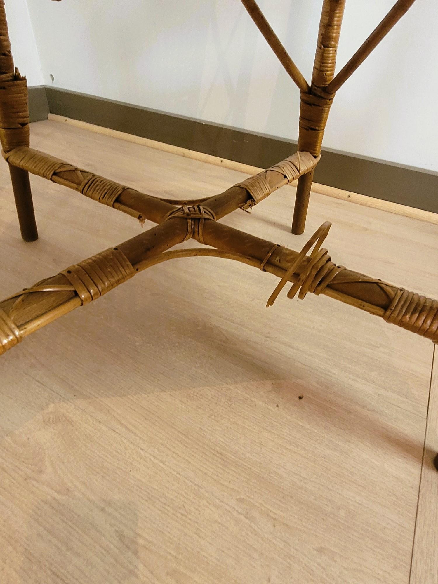 Rare 9 Piece Rattan Living Room Set, Mid 20th Century For Sale 3