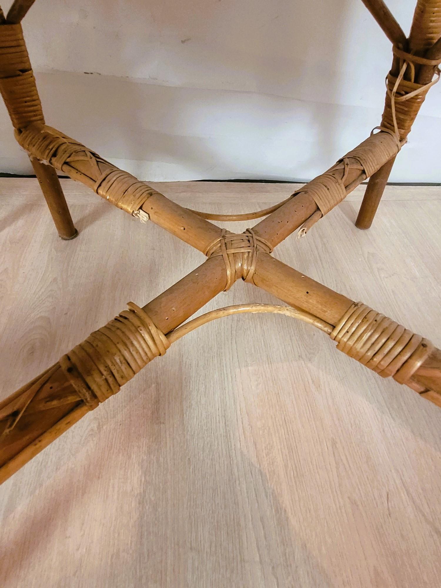 Rare 9 Piece Rattan Living Room Set, Mid 20th Century For Sale 4