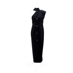 Rare 90-s Vintage Gianni Versace Black Embellished Velvet Dress