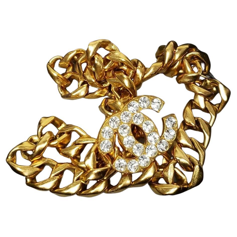 Rare 95P Gold Chanel Vintage Chain Choker Belt