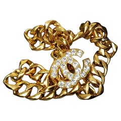 Rare 95P Gold Chanel Vintage Chain Choker Belt
