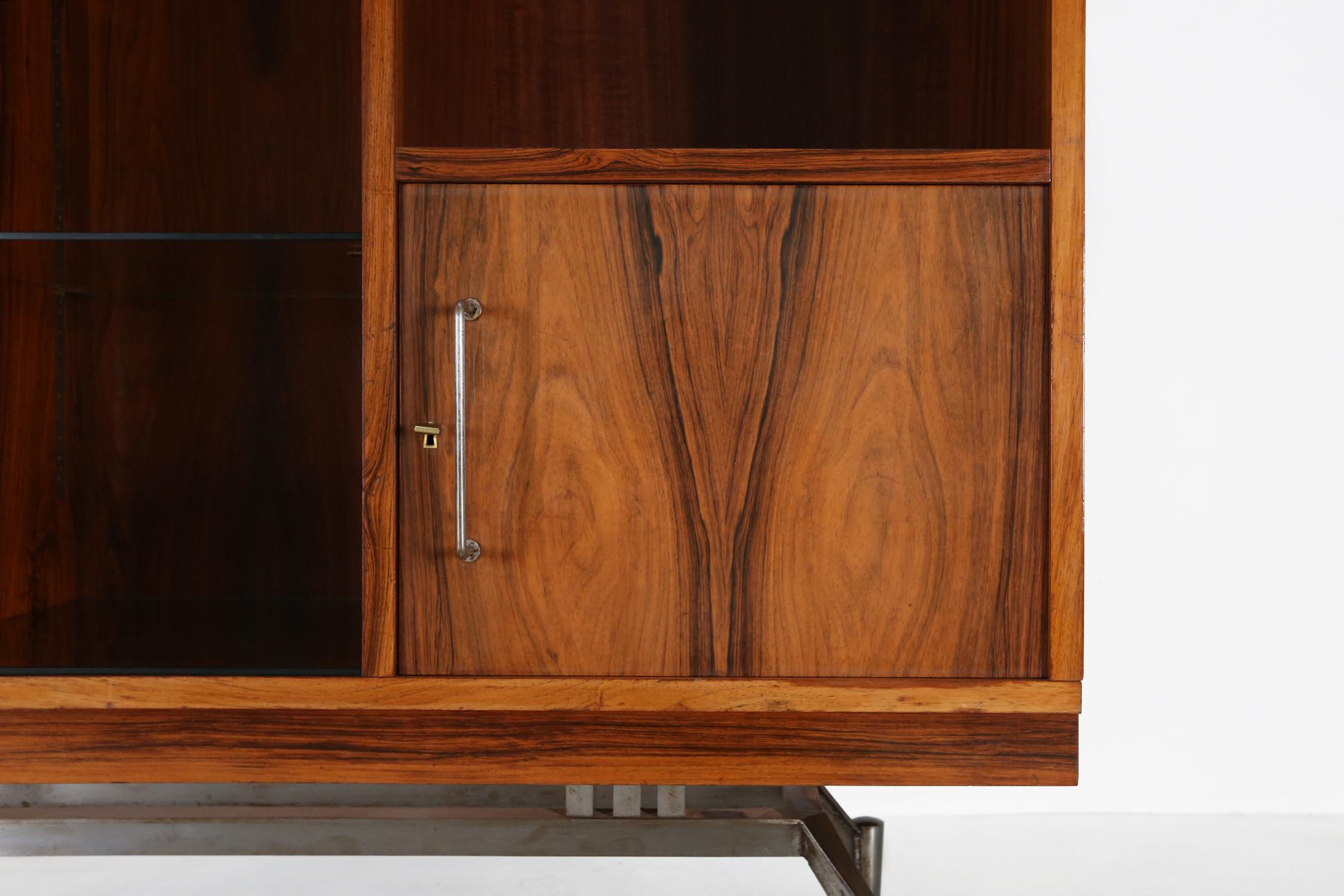 Mid-20th Century Rare A-geometrically Italian Mid-century cabinet in rosewood, 1960s For Sale