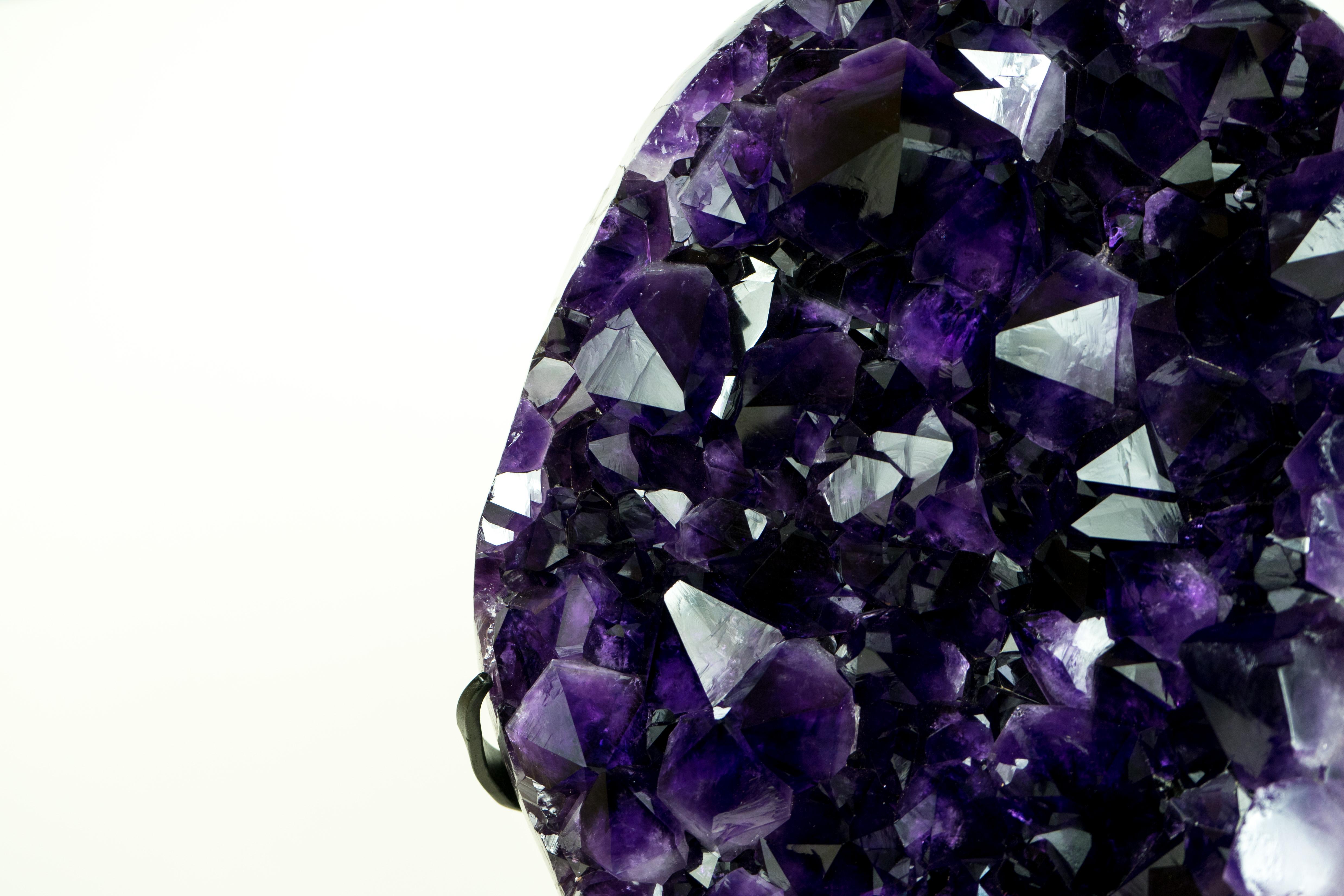 Rare AAA Amethyst Cluster with Large, Luxurious Grape Jelly Purple Druzy Points For Sale 8