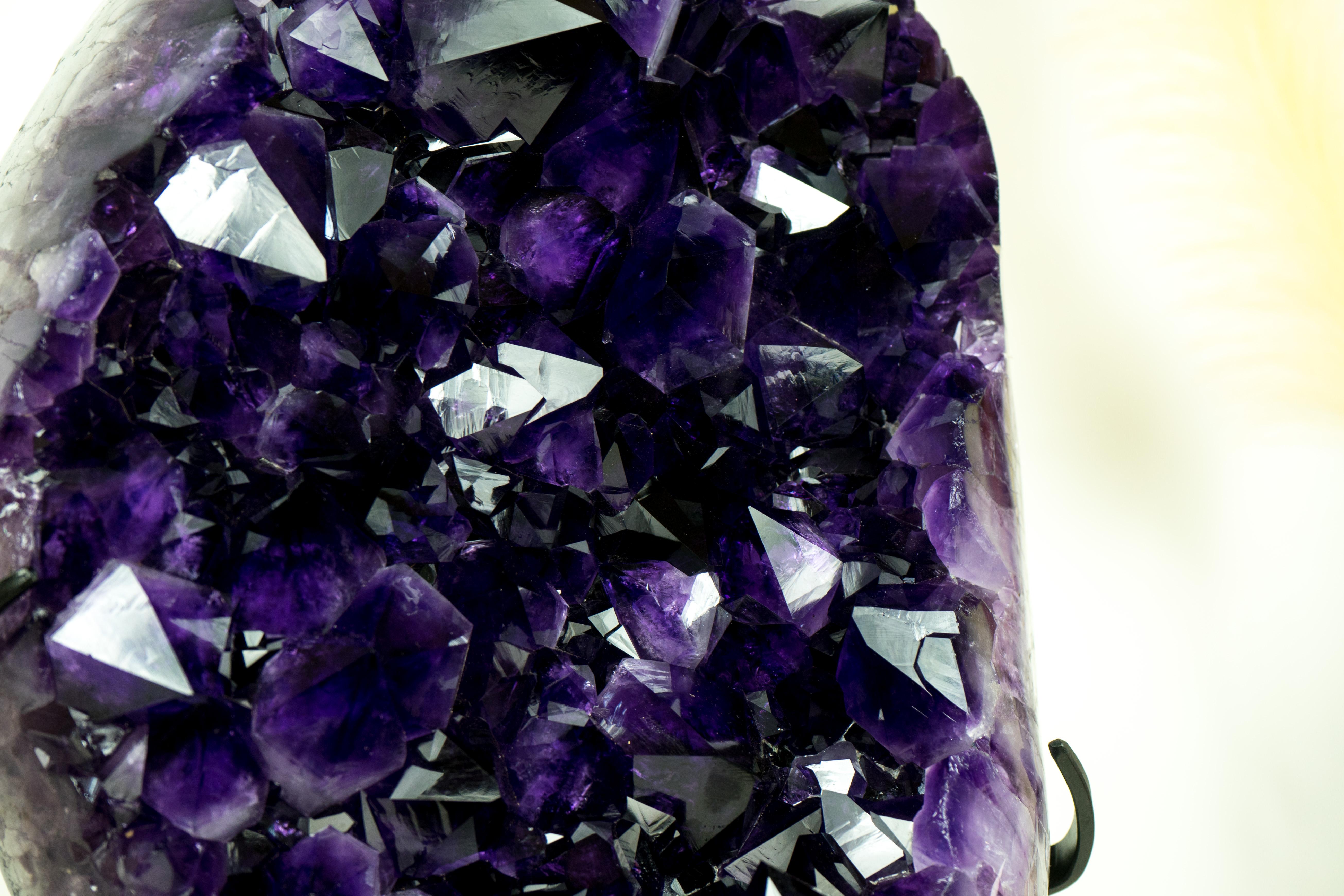 Rare AAA Amethyst Cluster with Large, Luxurious Grape Jelly Purple Druzy Points For Sale 9